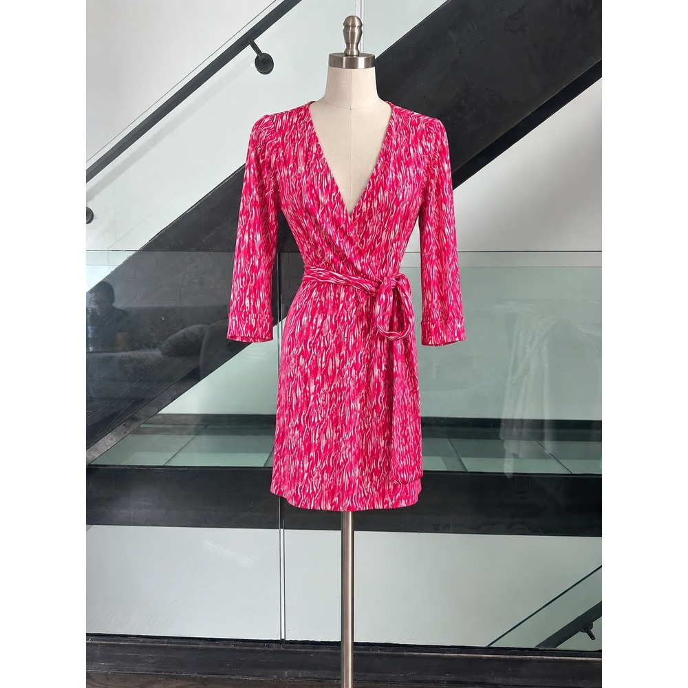 Diane von Furstenberg New Julian Two Pink Silk Wrap Dress D513101F17X 4